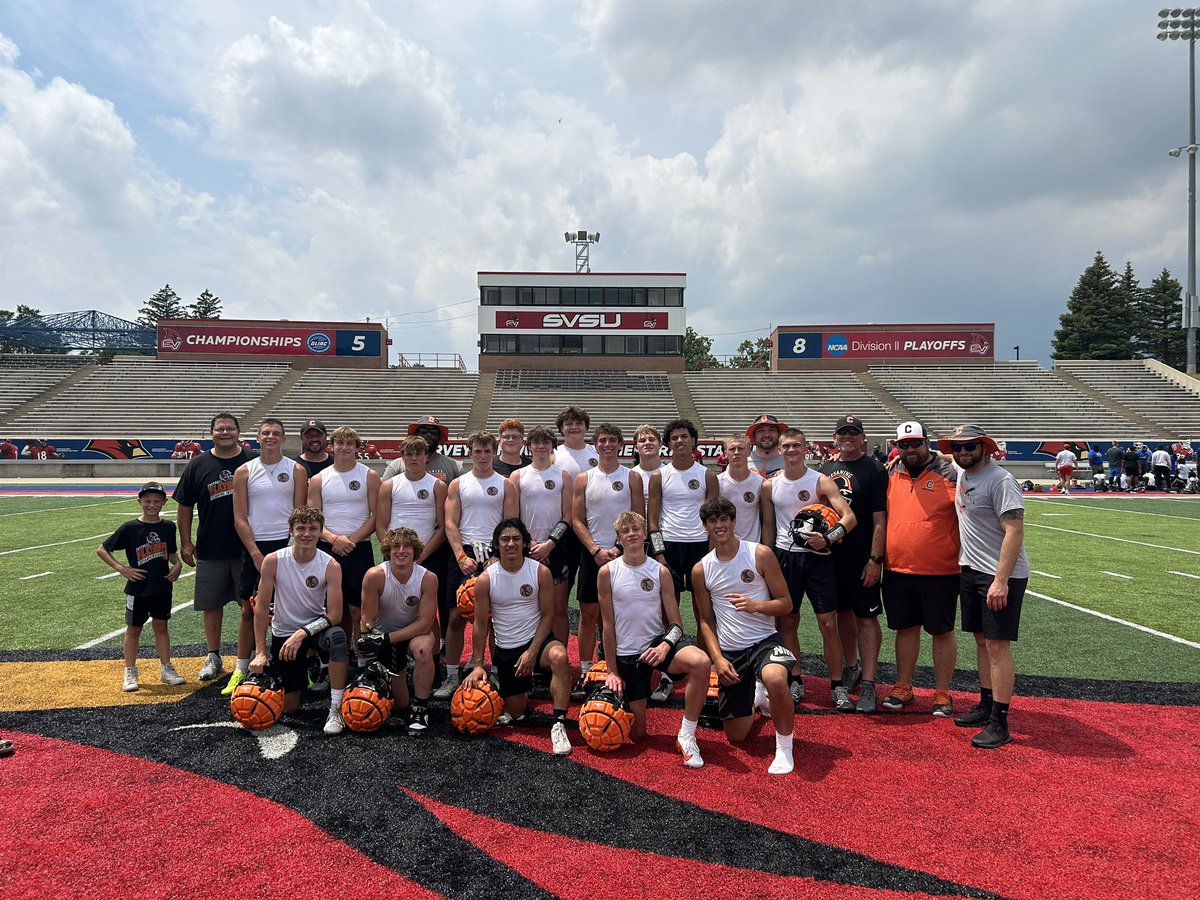32 Teams … 2 Winners!  Congrats to Midland Dow and Chesaning on winning their respective SVSU 7on7 Division Tournament at Harvey Wickes Memorial Field!  Earn It 🎯