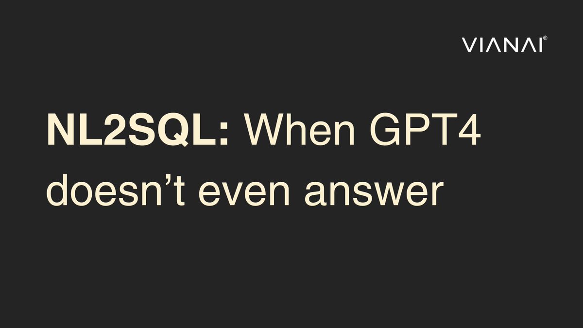 VianaiSystems's tweet image. Our hila platform anti-hallucination techniques are necessary on top of an LLM to ensure that #NL2SQL generation models like GPT4 actually generate responses and that those responses are reliable.

Read more: bit.ly/3VD7avQ