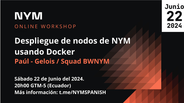 bwnym01's tweet photo. 📎 El Squad BWNYM a preparado el workshop: "Despliegue de nodos de NYM usando Docker".

🗓 Sábado 22 de Junio
🕘 8:00 PM Ecuador

Guiado por @gelois @rkno86

¡Los esperamos https://t.co/Lr8HMFi9uO