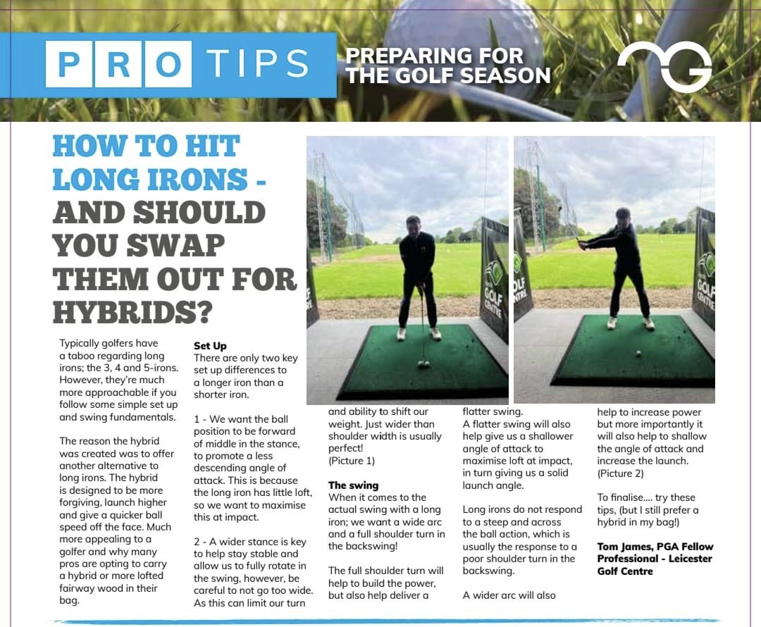 #ProTips struggling with your long irons, try these simple tips to strike them better…or is it time to swap them out for the heroic hybrid!!! 🚀  <a href="/MidlandsGolfer/">Midlands Golfer</a> <a href="/ThePGA/">The PGA</a> <a href="/GolfLeicester/">Leicester Golf Centre</a>