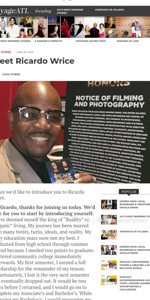 Leadershipblend's tweet image. What a great way to wake up!!! My article on Voyageatl went live today!! Read about my journey and how I overcame! Click the link to check it out!
voyageatl.com/interview/meet…