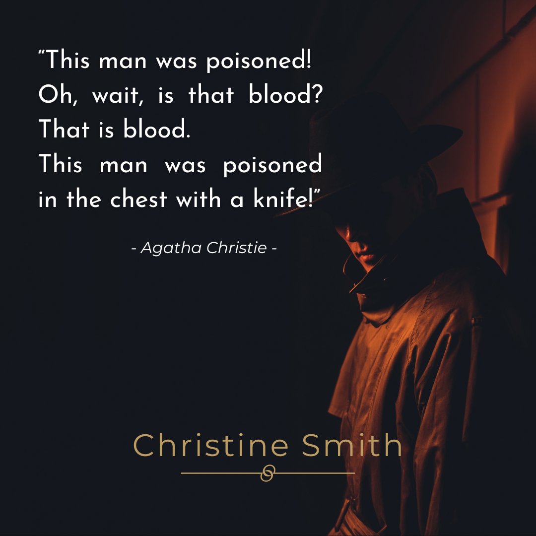 Christi23164082's tweet image. Wow, what a suspicious way to die 🤣

#funquote #agathachristie #murdermystery #suspicious #readingcommunity @agathachristie