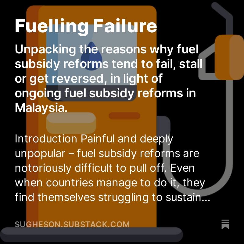jaysugheson's tweet image. In keeping up with my writing habits, I wrote a 'little something' about why fuel subsidy reforms are notoriously difficult to pull off and even more difficult to sustain.

a brief summary below 🧵