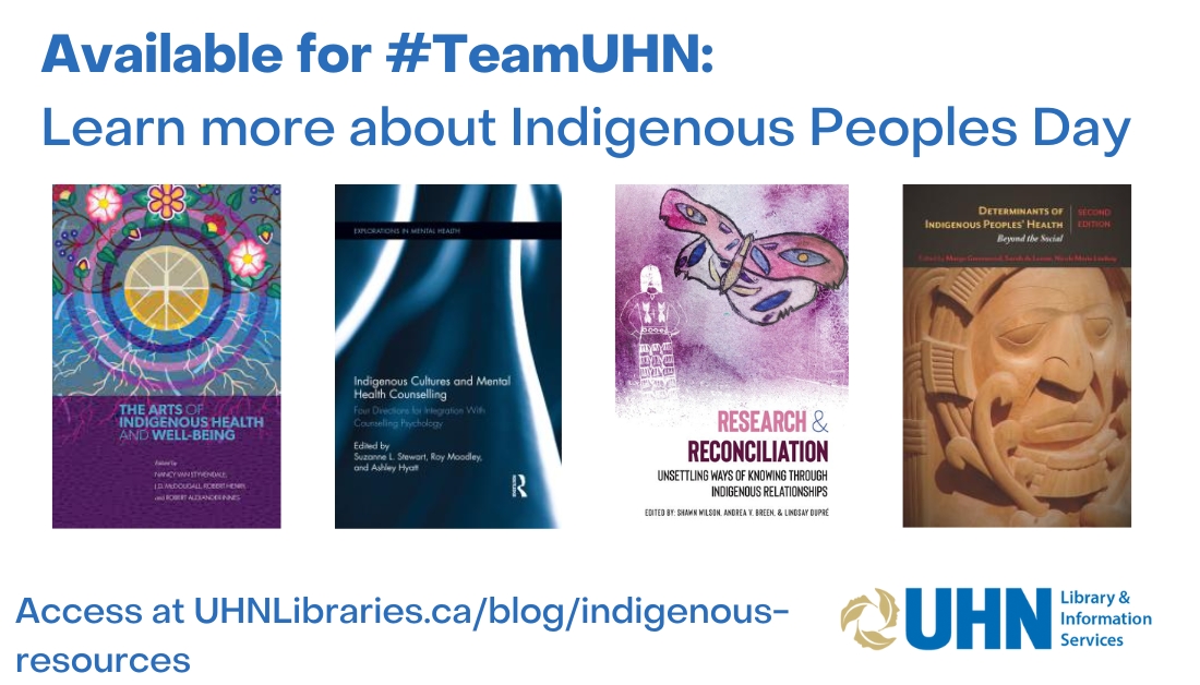 UHN Library &amp; Information Services offers resources to learn about Indigenous Peoples and their experiences in #Canadianhealthcare. #TeamUHN staff &amp; learners who want to know more can explore our resources:  uhnlibraries.ca/blog/indigenou… #NIPD2024