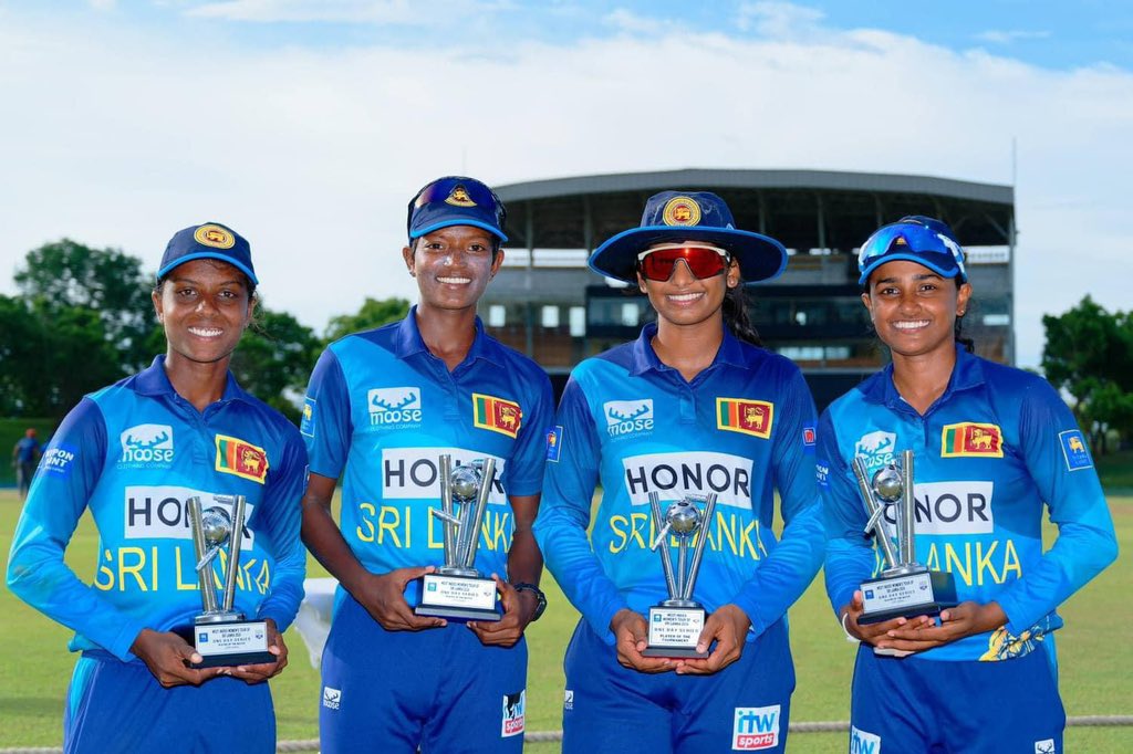 I have been waiting for a long time to see a picture like this and today my dream came true.

Sri Lanka Women’s cricket in safe hands
proud of you all my youngsters 
Future Sri Lankan stars ⭐️🇱🇰🏏
My faith is always with you.