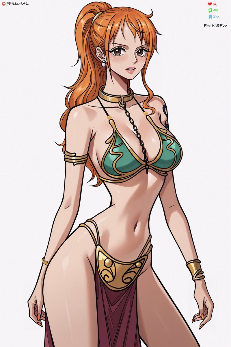 PRIxMAL786's tweet image. Nami in Princess Leia Slave Dress 

Alternate version if goal is achieved :)

#ONEPIECE