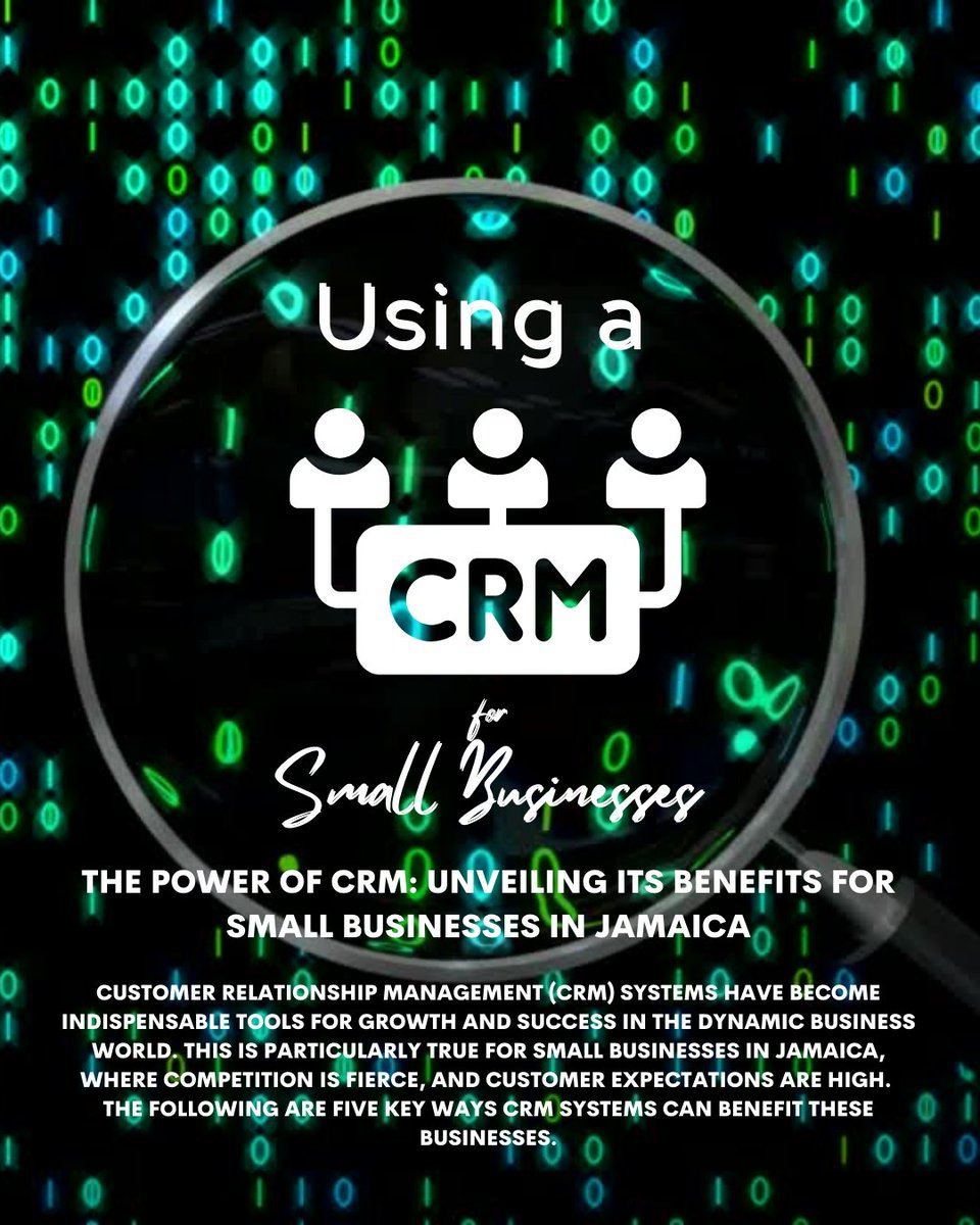 mrmillennialman's tweet photo. Customer Relationship Management (CRM) systems have become indispensable tools for growth and success in the dynamic business world. This is particularly true for small businesses in Jamaica, where competition is fierce and customer expectations are high. 

🧵 1/2... https://t.co/HUjNzMZW4v