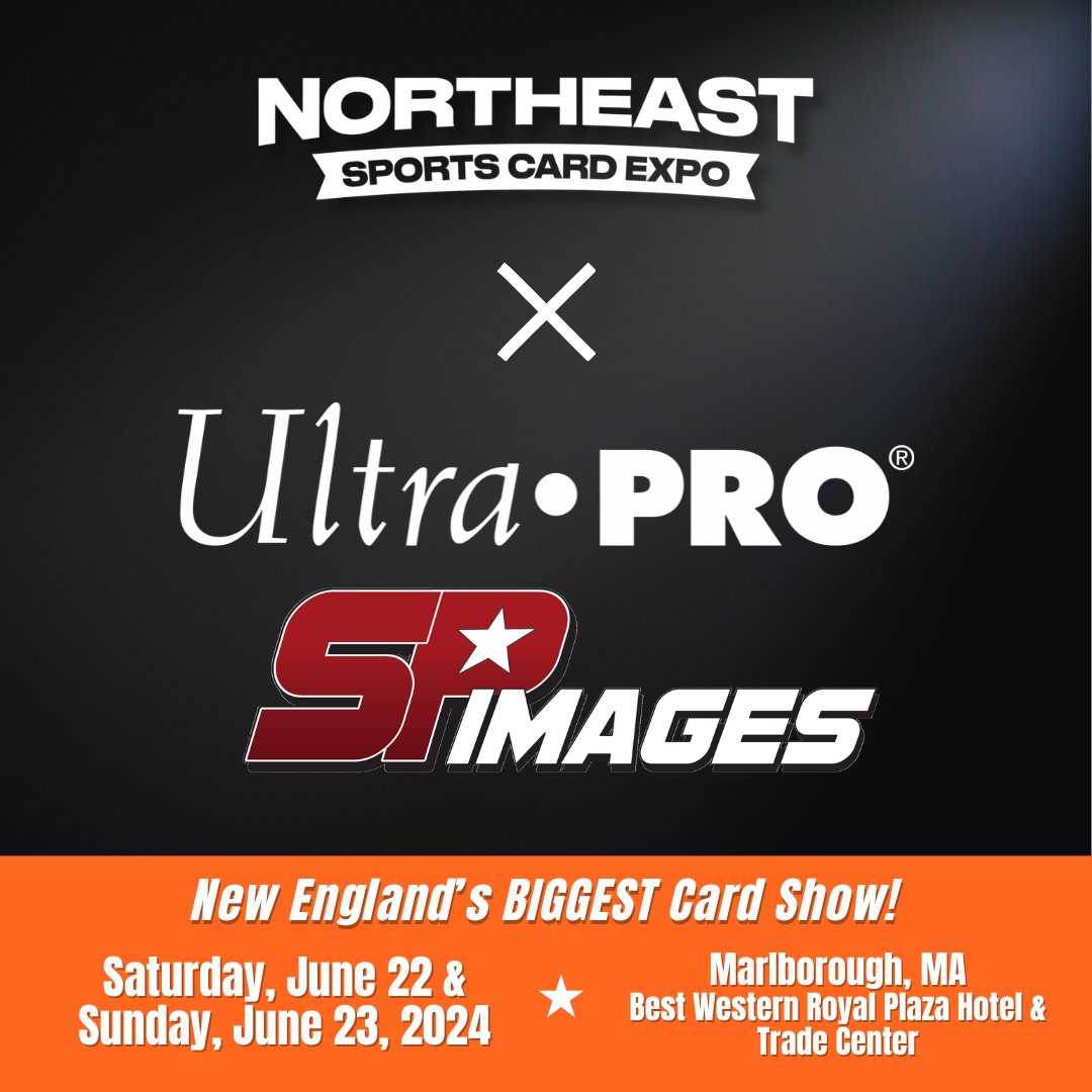 Ultra PRO International and SP Images Distribution are excited to be sponsoring this weekend’s Northeast Sports Card Expo!

New England’s largest trading card show will take place at the Best Western Royal Plaza Hotel &amp; Trade Center in Marlborough, Massachusetts on Saturday, June