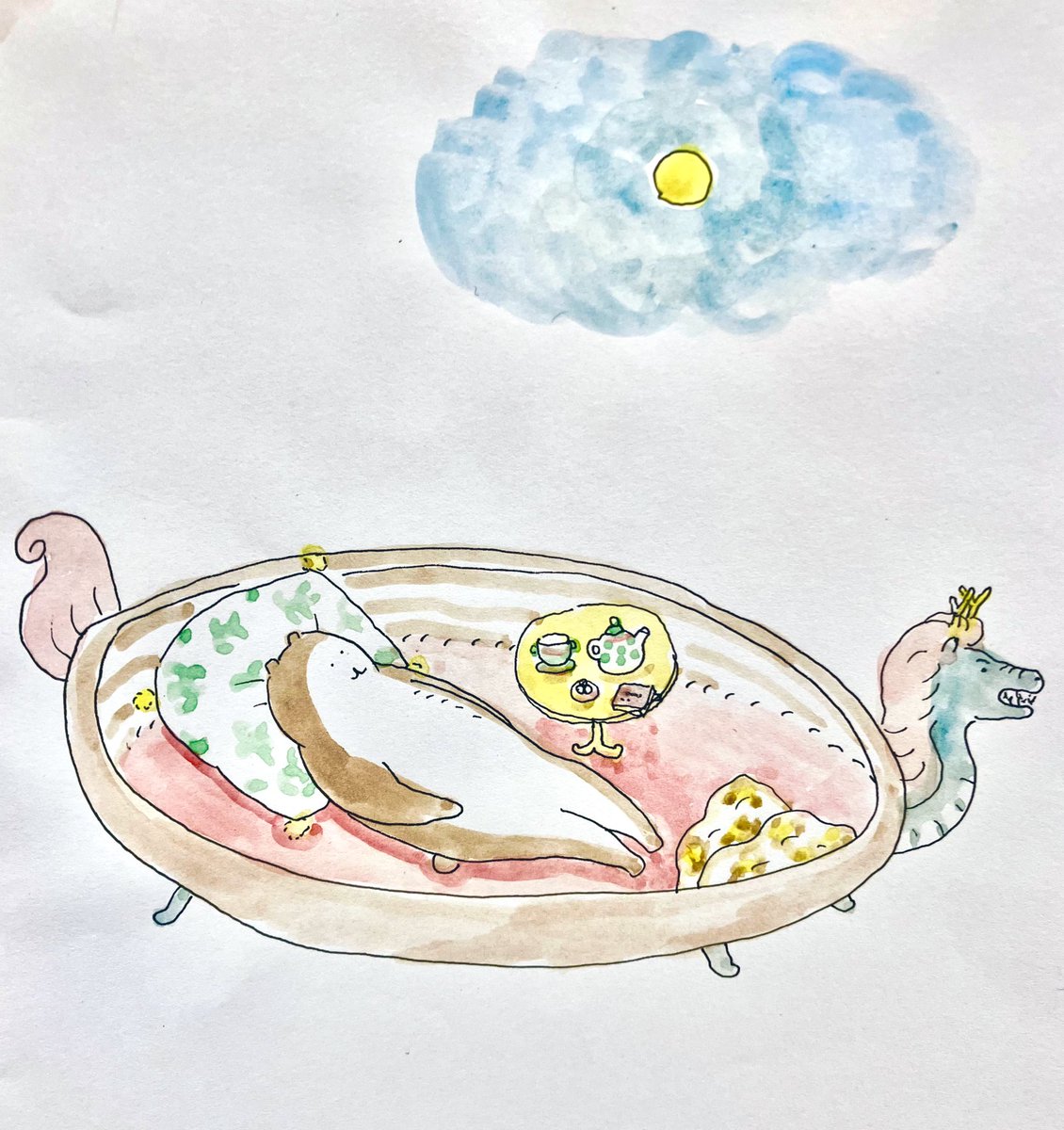 「今夜は特別に月がきれい 」|bubuchiyoのイラスト