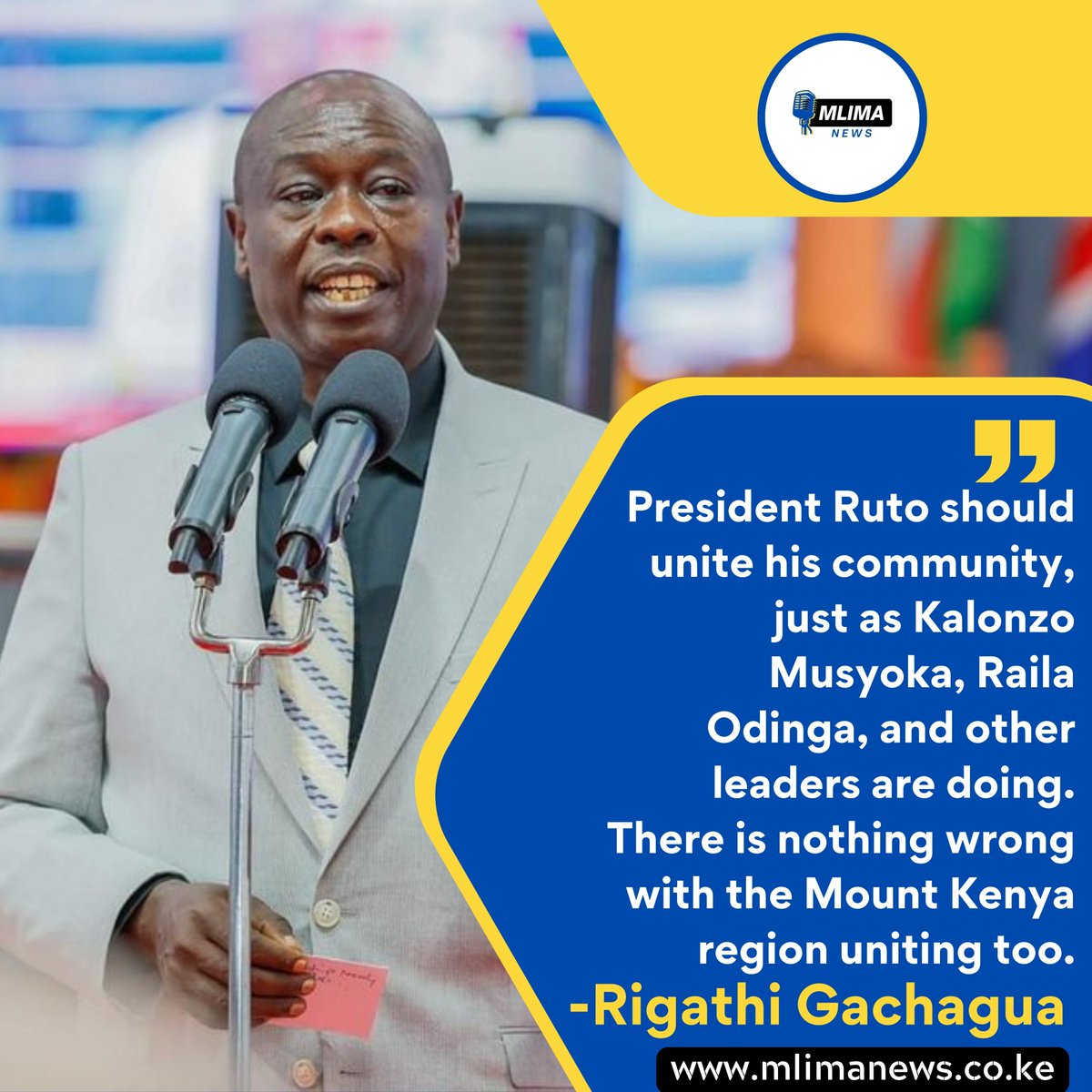 mlimanews's tweet photo. President Ruto should unite his community, just as Kalonzo Musyoka, Raila Odinga, and other leaders are doing - Deputy President Rigathi Gachagua https://t.co/iIAjmsko2x