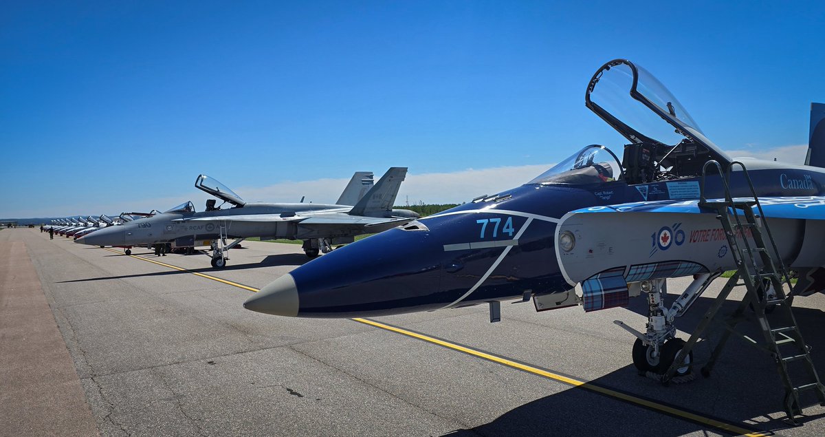 #Bagotville come celebrate the #RCAF Centennial with your air force's CF-18 Demonstration Team  this weekend at the Spectacle Aérien International de Bagotville! #cf18demo #hornet100 #RCAF100 #SAIB