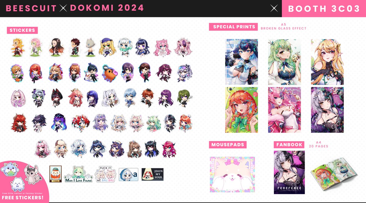 My Dokomi 2024 Catalogue! 
You can find me at hall 3 booth C03 🖤