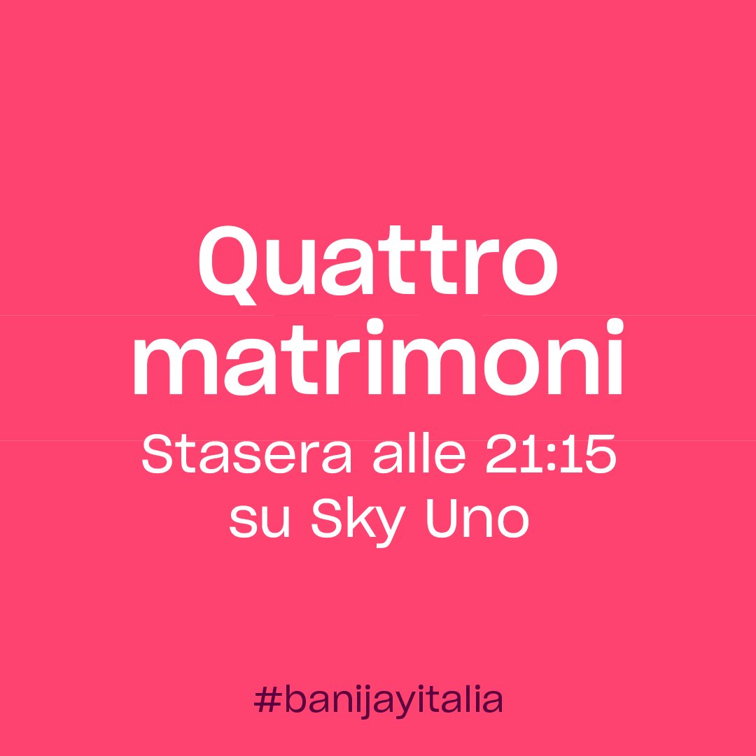 Domenica vuol dire solo una cosa: c'è #QuattroMatrimoni! 💍 Nel giorno più importante della loro vita, quattro spose si sfidano a colpi di veli sotto gli occhi attenti di <a href="/CdGherardesca/">Costa d Gherardesca</a> 👀 Chi vincerà? #QuattroMatrimoni stasera alle 21:15 su @skyitalia 📺 Una prod. #banijayitalia