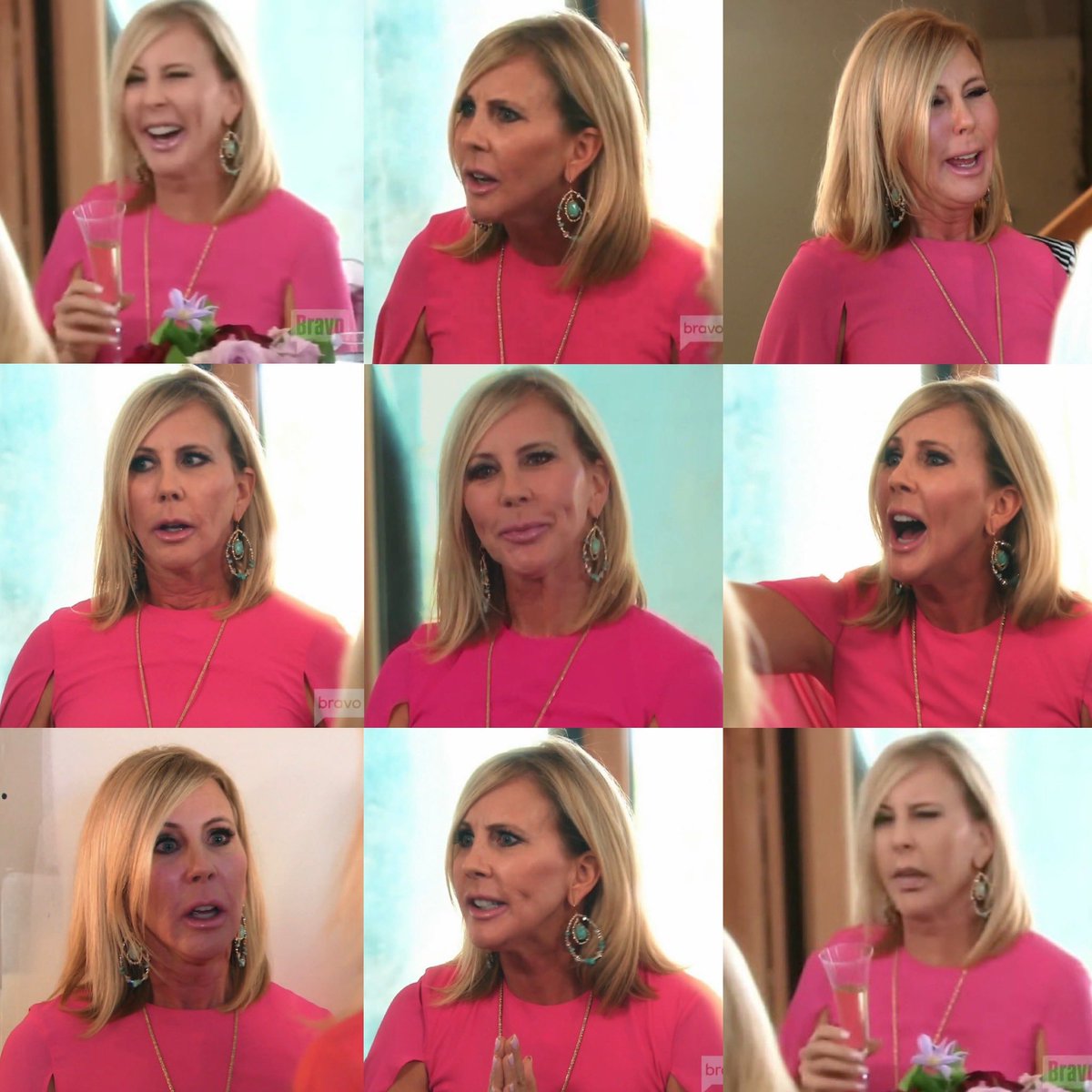 marygodsby's tweet image. reaction videos of vicki gunvalson from the iconic rhoc season 10 luncheon: a thread ✨