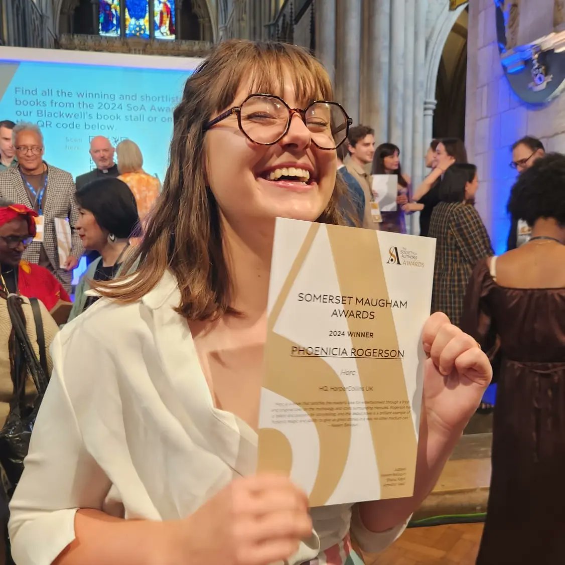 How thrilled am I that Herc won a Somerset Maugham Award? About this goofy: