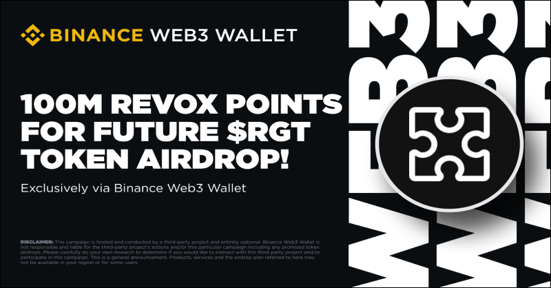 BinanceWallet's tweet photo. #Binance Web3 Wallet launches an exclusive campaign with REVOX @ReadOnMe3!

Claim your REVOX Lense Credits and share a reward pool of up to 100,000,000 REVOX Airdrop Points, redeemable for future $RGT tokens!

Join now ⤵️