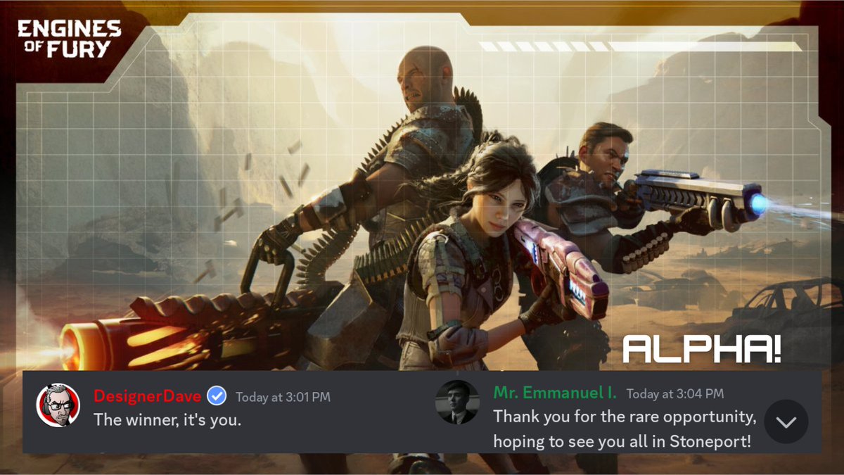 Guess who is going to Stoneport in <a href="/EnginesOfFury/">Engines of Fury</a>!

Your one and only just secured a seat to Alpha.

If you missed $FURY radio today, don't miss the next episode. Who knows, you might be lucky. 

Alpha is coming up in August, so it's gonna be great to see you all in Stoneport. :)