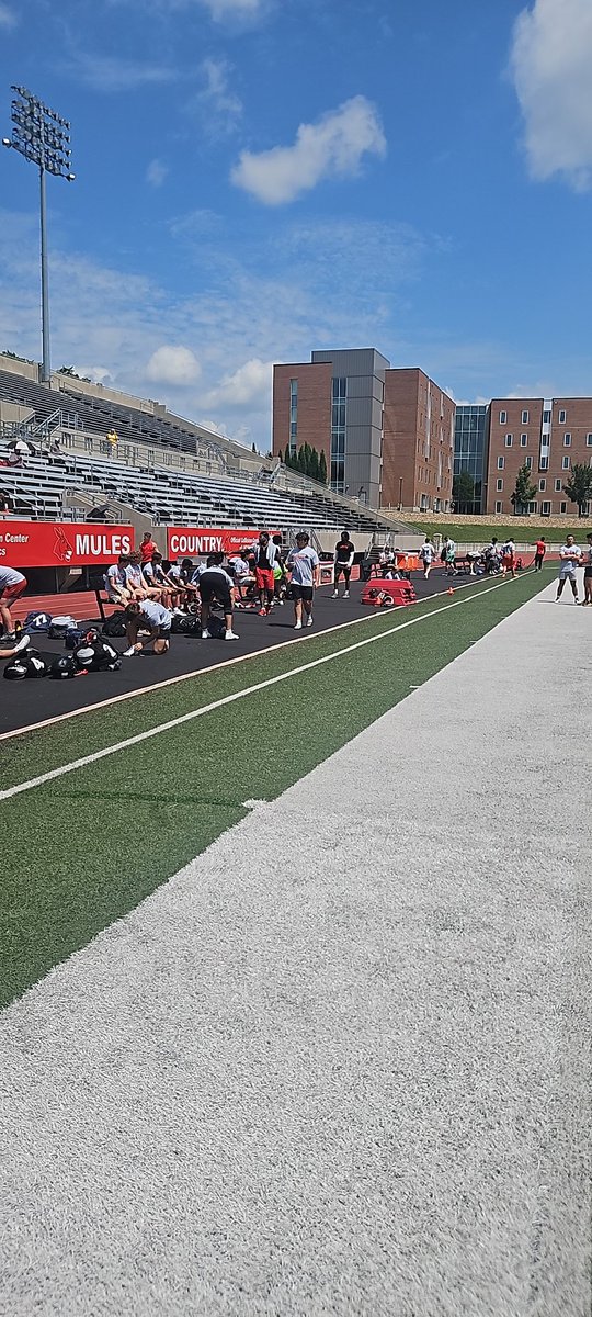 UCM mega camp today!!! 
Lots of studs in attendance looking to get better and be seen!! 
<a href="/UCMFootballTeam/">Mules Football</a>