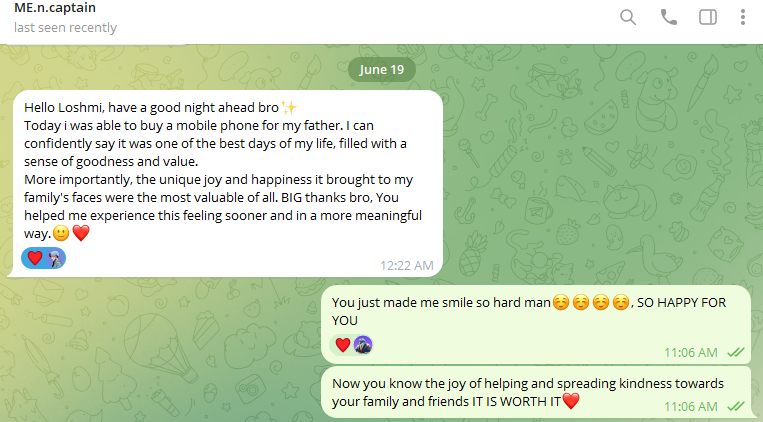 Remember when I posted about gifting my brother a phone?

Well, this guy did the same for his father, and to be completely honest, it is an understatement to say how happy I was to influence somebody else to spread kindness towards their family. ♥️

This is what this space is