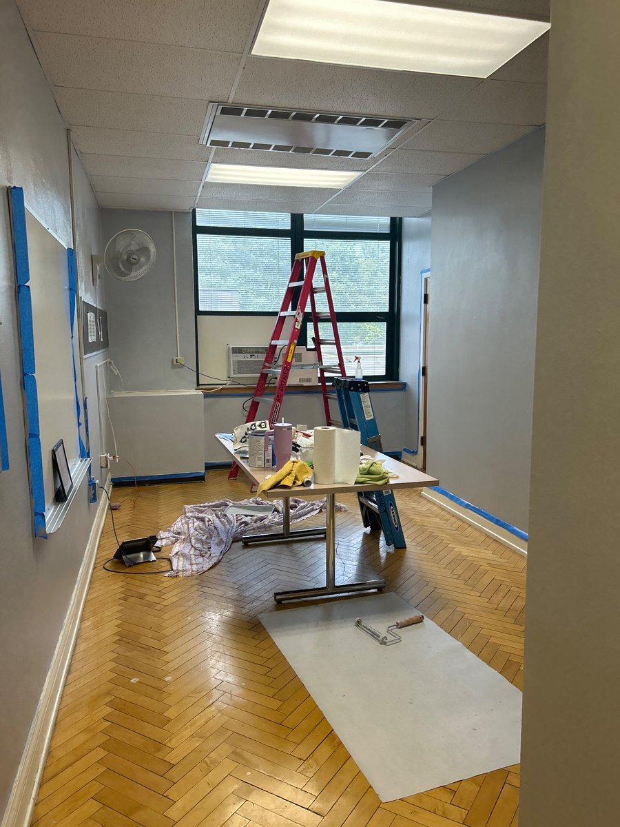 Day 2 of CMS lounge facelift!
All walls are painted and coat 2 and trim awaits!
