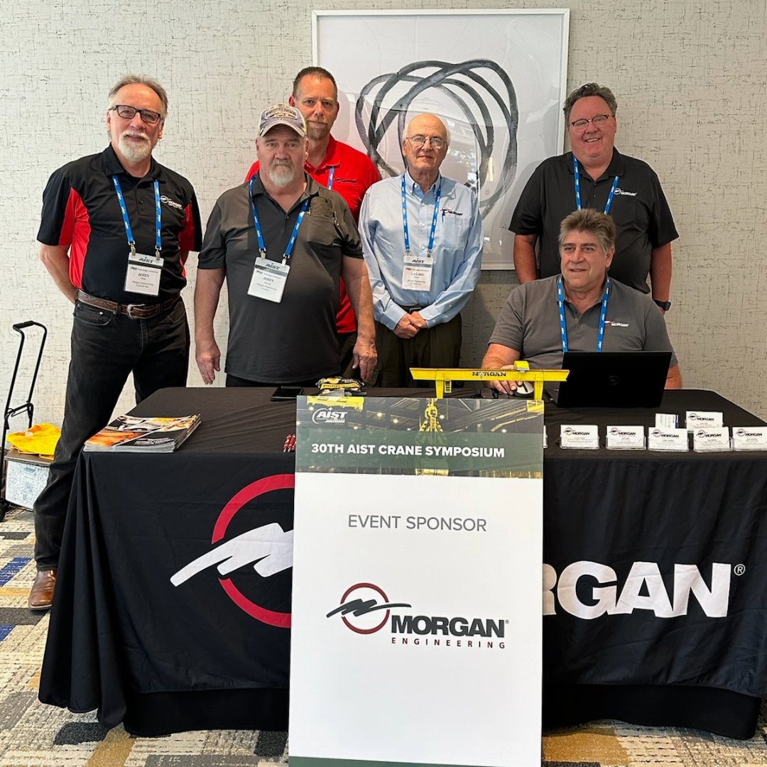 Morgan_Engineer's tweet photo. Last week a group of Morgan team members attended the 30th annual Crane Symposium in Pittsburgh. Thanks to @AISTech for another great event!

#cranes #steel #steelindustry #morganengineering https://t.co/wBPfNEHRSq