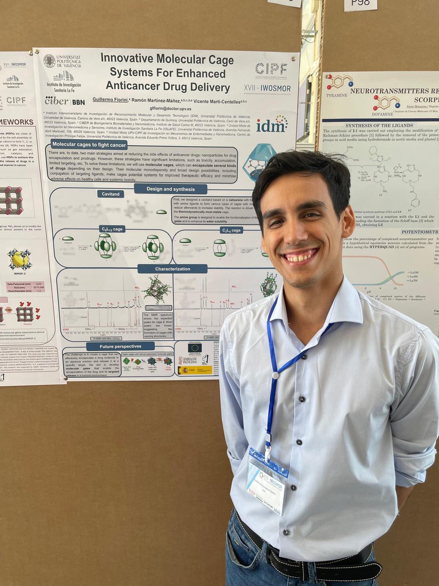 Guillermo Luciano Fiorini (@fioriniguille) on Twitter photo Presenting my poster depicting the ongoing investigation on #MolecularCages for anticancer drug delivery with <a href="/vtemarticent/">Vicente Martí Centelles👨🏻🔬⚗️🧪</a> at the #IWOSMOR2024 workshop on sensors and molecular recognition.
<a href="/IDM_UPV_UV/">IDM</a>
<a href="/UPV/">Universitat Politècnica de València</a> Presenting my poster depicting the ongoing investigation on #MolecularCages for anticancer drug delivery with <a href="/vtemarticent/">Vicente Martí Centelles👨🏻🔬⚗️🧪</a> at the #IWOSMOR2024 workshop on sensors and molecular recognition.
<a href="/IDM_UPV_UV/">IDM</a>
<a href="/UPV/">Universitat Politècnica de València</a>