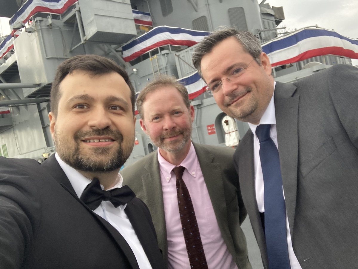 sumlenny's tweet photo. At the flagship of the #US6thFleet Mount Whitney with good people, enjoying hospitality of Vice Admiral Thomas E. Ishee, after three exciting days dedicated to drone warfare and other fascinating topics. https://t.co/mfNaKjkFkH