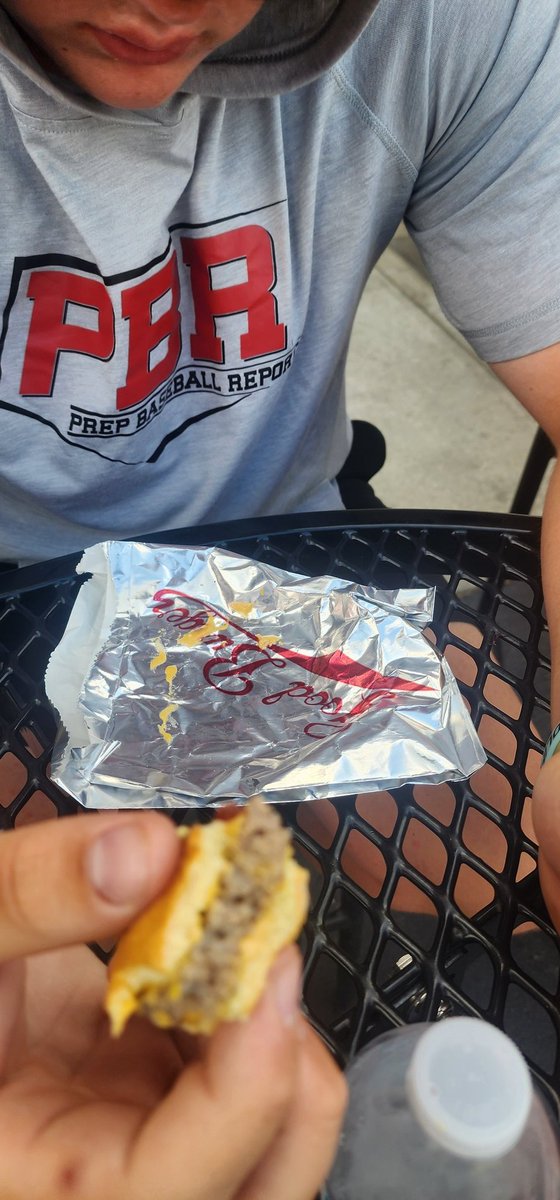 So after years of watching big brother <a href="/DavisBurick/">Davis Burick</a> play here, <a href="/burick_trev2/">Trevor Burick</a> got his turn on <a href="/PrascoPark/">Prasco Park</a> .  One of the coolest places to play baseball!  And yea we did have a burger or 4... @manchester_as