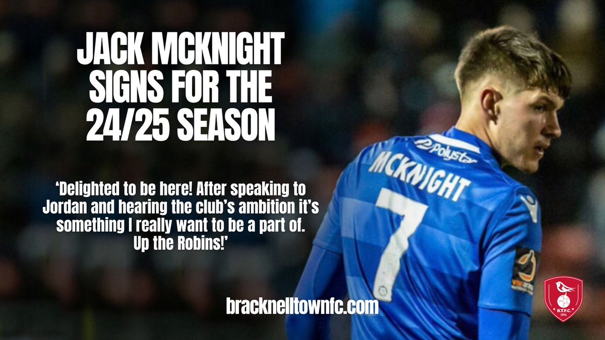 Another new face! - We are delighted to secure the signing of Jack McKnight. The former Eastleigh, Slough Town and Hampton &amp; Richmond midfielder will bring a new dimension to the Robins style of play and we can’t wait to see him in action. 

#COYR, #TOGETHERBTFC
