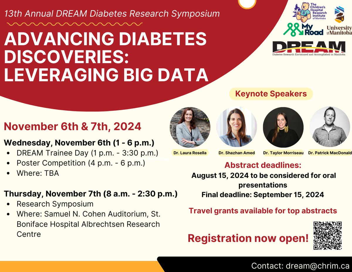 DREAM_Theme (@dream_diabetes) on Twitter photo Mark your calendars! 📅📅 the 13th Annual DREAM Symposium will be on Nov 7, 2024 and the DREAM Trainee Day will be on Nov 6, 2024. Register here! ➡️forms.office.com/r/A7Fbq3xYex contact dream@chrim.ca for any questions <a href="/DREAM_trainees/">DREAM Trainees</a> <a href="/CHRIManitoba/">CHRIM</a> <a href="/UM_RadyFHS/">U of M Rady Faculty</a> <a href="/DiabetesCanada/">Diabetes Canada</a> Mark your calendars! 📅📅 the 13th Annual DREAM Symposium will be on Nov 7, 2024 and the DREAM Trainee Day will be on Nov 6, 2024. Register here! ➡️forms.office.com/r/A7Fbq3xYex contact dream@chrim.ca for any questions <a href="/DREAM_trainees/">DREAM Trainees</a> <a href="/CHRIManitoba/">CHRIM</a> <a href="/UM_RadyFHS/">U of M Rady Faculty</a> <a href="/DiabetesCanada/">Diabetes Canada</a>