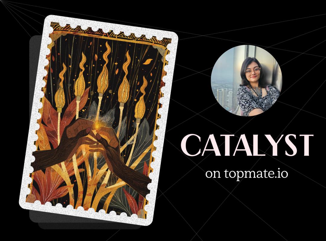 _comfortcouch_'s tweet photo. Excited to share with you all that I have become a catalyst on Topmate.

Here's to blazing new trails, breaking barriers, and creating even more success stories together!
Which card did you unlock?

https://t.co/aI5xODlfNu https://t.co/OoSDqW76SM