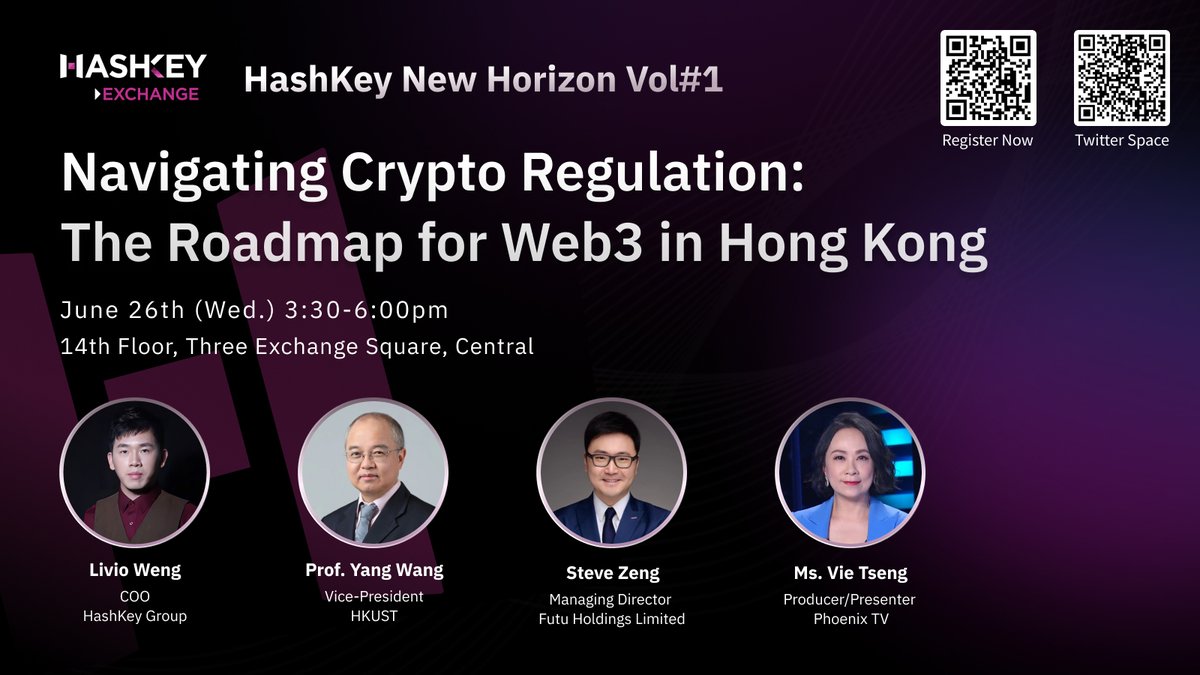 👏 Exciting News! Join us for the inaugural edition of HashKey New Horizon  in Hong Kong this June! 🌟 ⏰ Date: June 26th (Wednesday) 🕒 Time: 3:30-6:00  PM 📍 Location: 14th Floor,