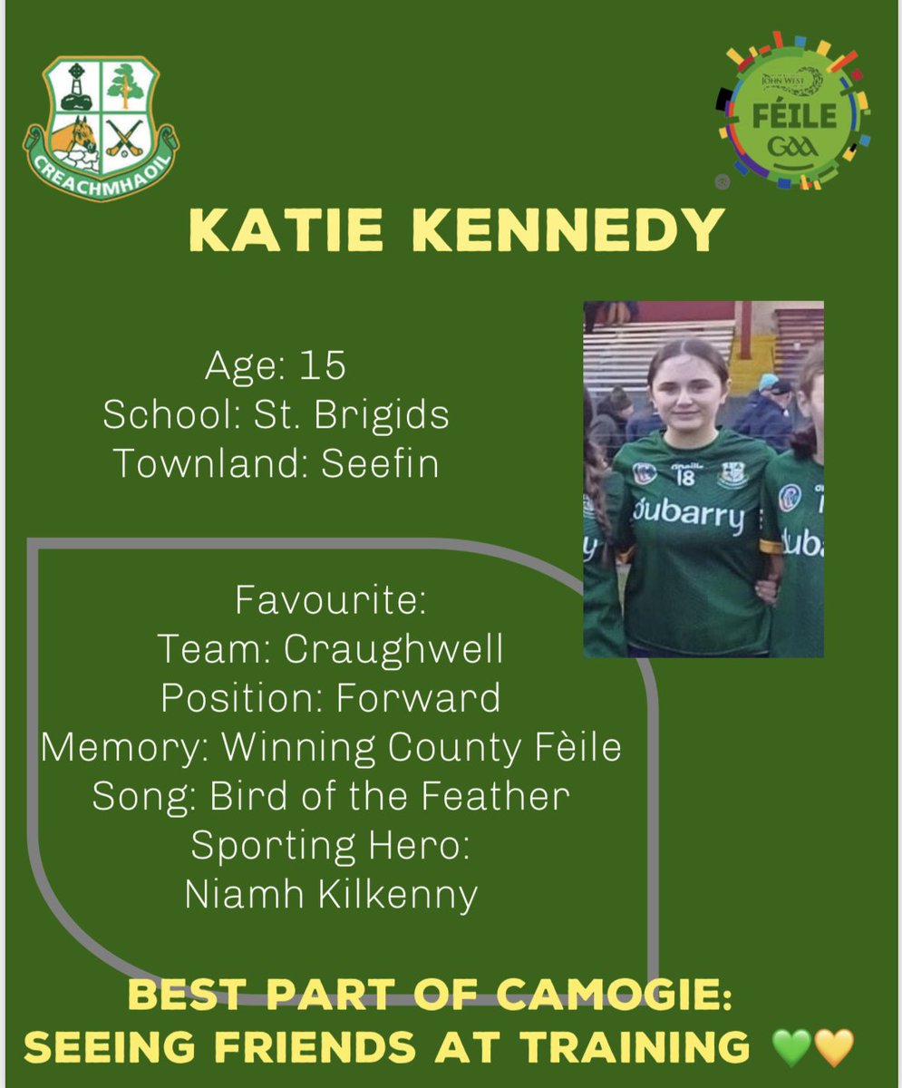 CraughwellCC's tweet photo. Katie Kennedy 💚💛 https://t.co/tWLdaU6Py5