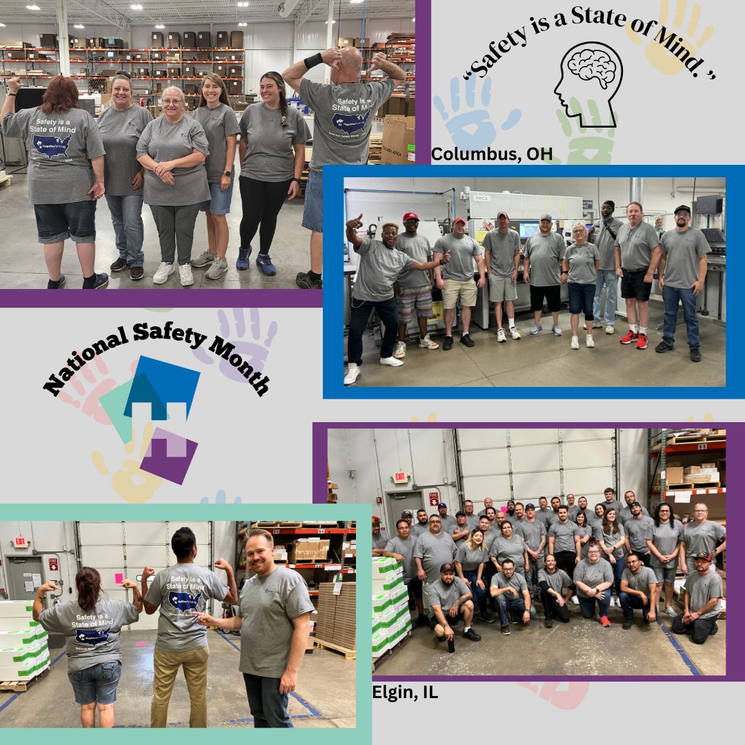 Yesterday, we celebrated National Safety Month by wearing our "safety fashion" shirts. Thank you to our incredible employees for their commitment to maintaining a safe work place!

#nationalsafetymonth #print #columbus #elgin #hopkins