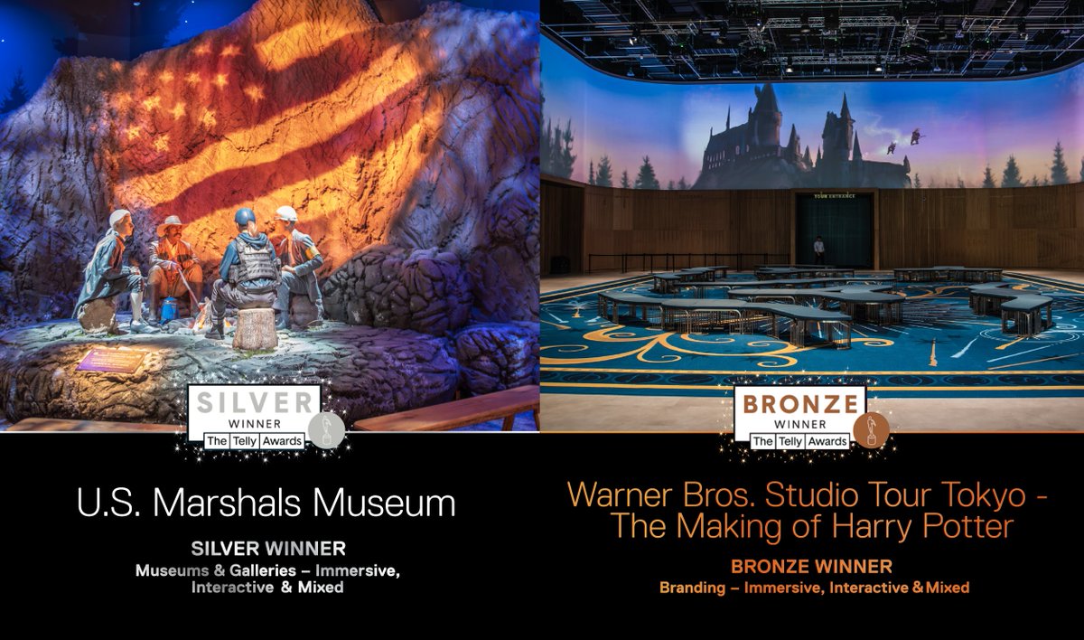 🎉 Exciting news from the 2024 Telly Awards 🎉 We are honored to celebrate two wins in the Immersive category! Congratulations to our amazing team and partners at Warner Bros. Studio Tour Tokyo - The Making of Harry Potter and the U.S. Marshals Museum for their incredible work 🏆