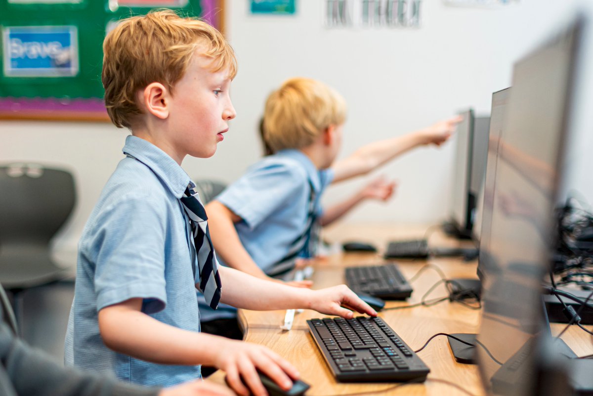 DHSPrep's tweet image. In advance of Moving Up Day next week, Year 2 visited the Middle School this week to experience a little of what life will be like when they move to Year 3. The technology taster included testing their mouse skills and trying some coding. #technology #computerskills