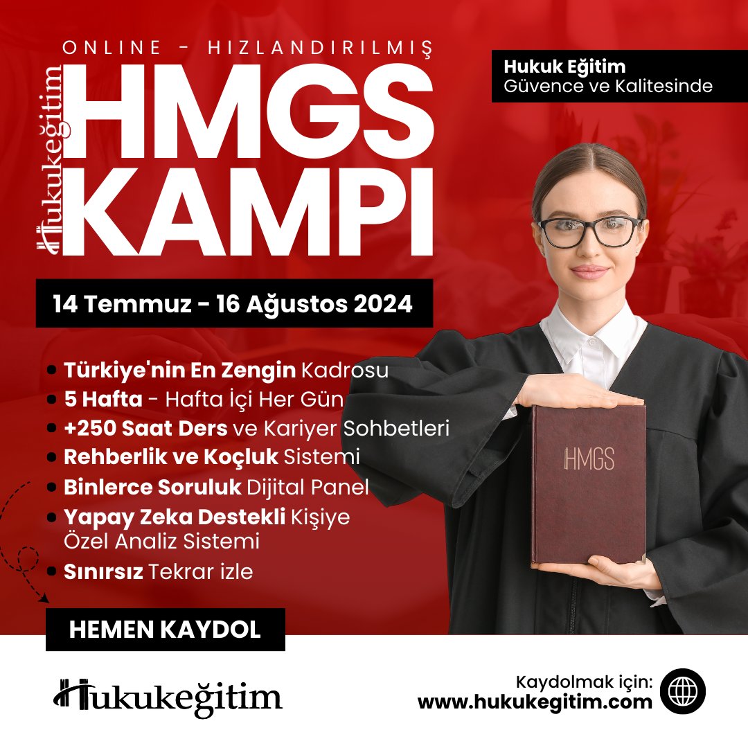 Merhaba Geleceğin Hukukçusu,

✨ Hukuk kariyerine sağlam bir başlangıç yapmak ister misin? 

🎤 Alanında uzman eğitmenler eşliğinde, 5 haftalık dolu dolu bir program seni bekliyor! 

📅 14 Temmuz - 16 Ağustos 2024