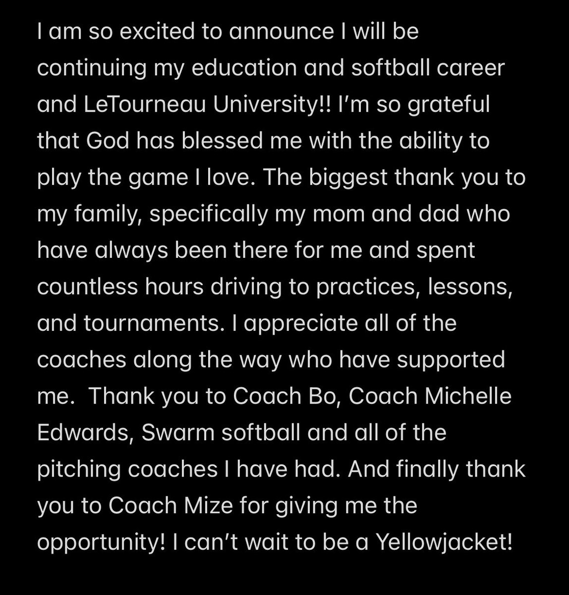 brooke_bubert's tweet photo. Sting’em!! 
@Swarm_Wideman 
@LETUSoftball https://t.co/L0Kw9C88pX