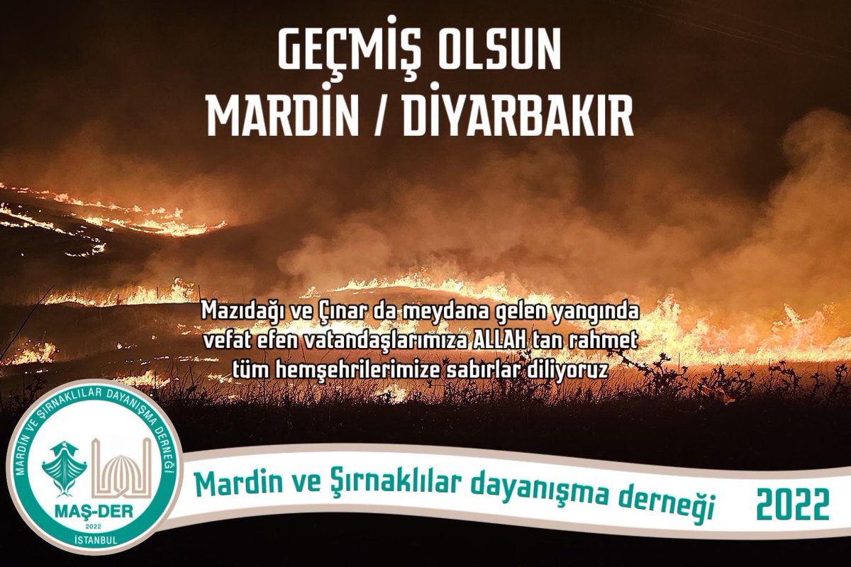 Mazıdağı ve Çınar da meydana gelen yangında vefat efen vatandaşlarımıza ALLAH tan rahmet yaralılara acil şifalar hemşehrilerimize sabırlar diliyoruz.
#Diyarbakır #yangın #mardin #Mazidağı #çınar