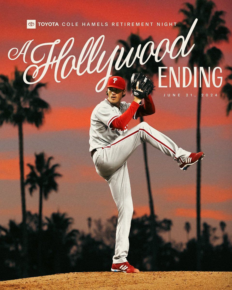 Tonight, Cole Hamels gets his Hollywood ending ❤️

Make sure to be in your seats by 6:25 as we celebrate!