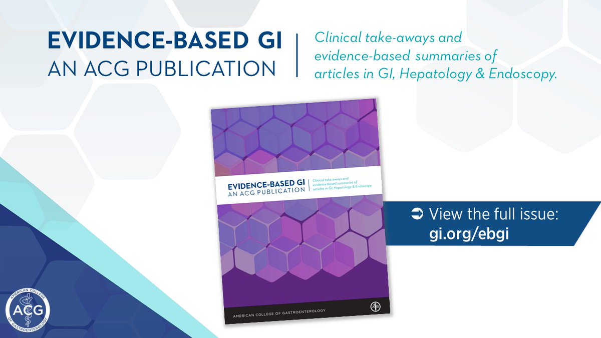 Evidence-Based GI: An ACG Publication (EBGI) (@acg_ebgi) on Twitter photo New Issue of Evidence-Based GI: An ACG Publication!
Explore this month’s commentaries and podcasts including multi-target RNA stool testing, GI bleeding, and colon polyp surveillance in older adults.
➡️gi.org/ebgi
<a href="/EBGIdoc/">Evidence-Based GI Doc</a> <a href="/JeffLeeMD/">Jeff Lee</a> <a href="/PhilipOkaforMD/">Philip Okafor</a> <a href="/TimYen1/">Timothy Yen MD</a> New Issue of Evidence-Based GI: An ACG Publication!
Explore this month’s commentaries and podcasts including multi-target RNA stool testing, GI bleeding, and colon polyp surveillance in older adults.
➡️gi.org/ebgi
<a href="/EBGIdoc/">Evidence-Based GI Doc</a> <a href="/JeffLeeMD/">Jeff Lee</a> <a href="/PhilipOkaforMD/">Philip Okafor</a> <a href="/TimYen1/">Timothy Yen MD</a>