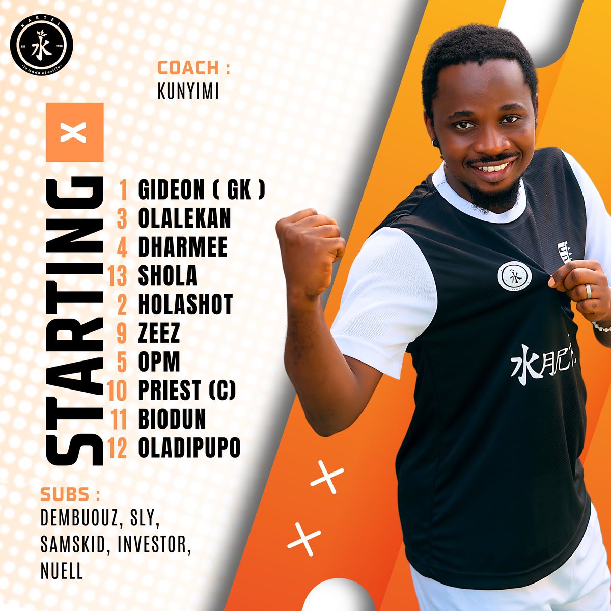 STARTING X - KARTEL FC🏁
📍CAMPUS MINI STADIUM 
⏱ 10:00 am

BE THERE!