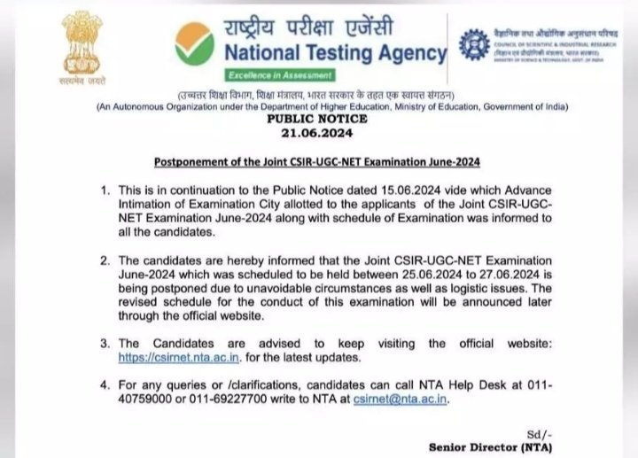 atNasserSalim1's tweet image. पहले NEET
फिर UGC NET
और अब CSIR NET..!!
जब सरकार में बैठे लोग व्यापार पर उतारू हो जाएं तो आम जनता का क्या हाल होगा आप ये उदाहरण देख सकते हैं।
#PaperLeakCase 
#CSIR_NET
#UGC_NETcanceled_scam