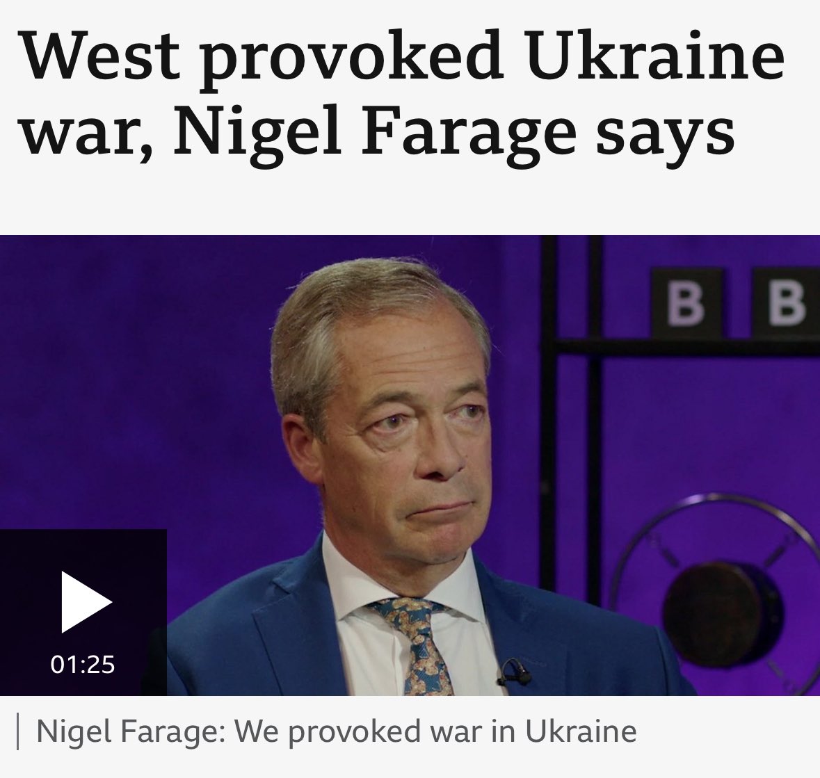 Just Farage echoing Putin’s vile justification for the brutal invasion of Ukraine.