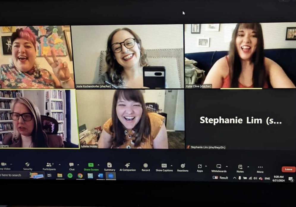 christinaxan's tweet photo. I feel so fortunate to be amongst such smart, kind, and cool women!! Loved presenting on Taylor's 5 Stages of Heartbreak playlists for SWPACA's Summer Salon with my fave fellow Swiftie Scholars!! #swpacasalon24 @SWPACA https://t.co/ybWqKzkTnI