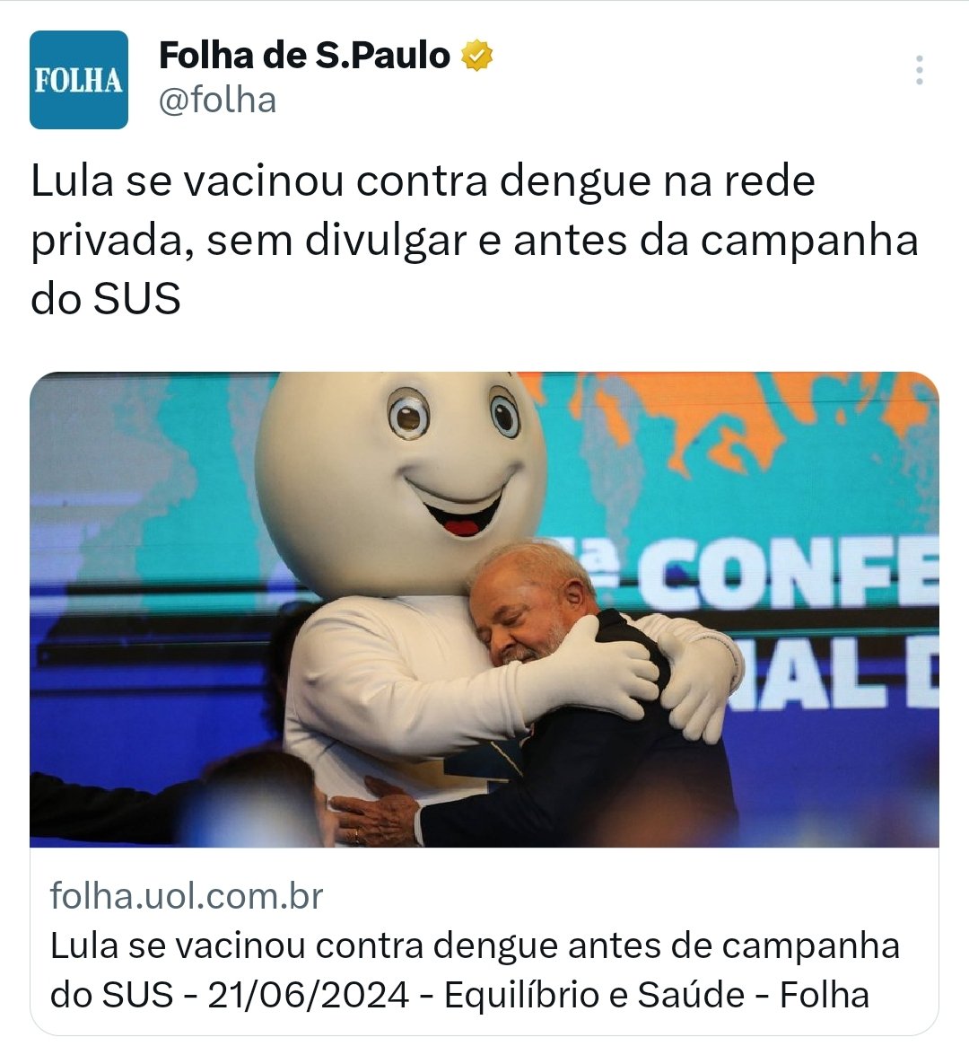 ricardors_of's tweet photo. Foda-se o resto, eu vacinado é o que importa. Será que foi por isso que Lula não comprou vacinas contra a dengue? https://t.co/hvNyDYzNXl