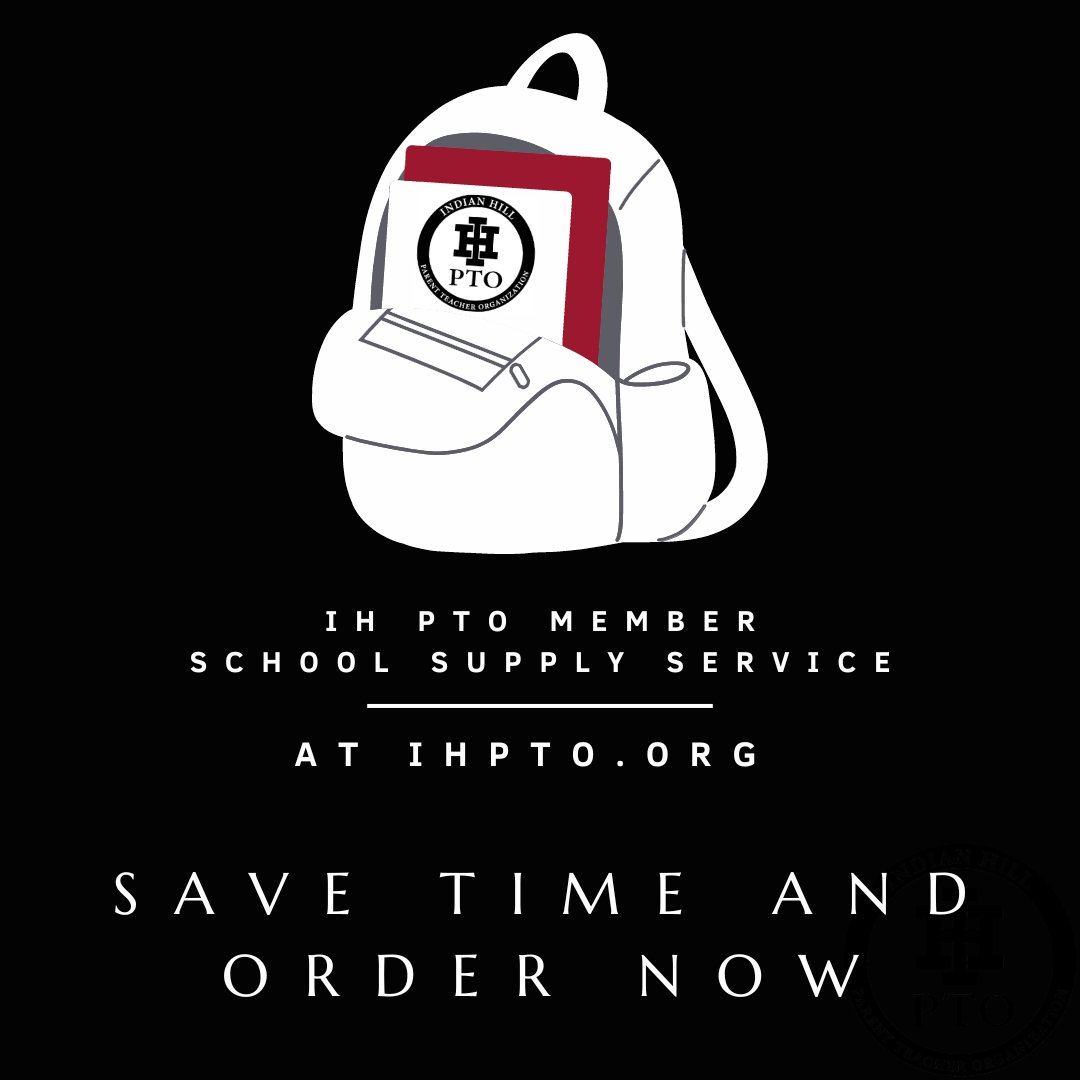 The LAST DAY to purchase 2024 - 2025 School Supply Boxes is Monday, June 24. That's THIS coming Monday. ORDER NOW!
Here's your link to join and order: indianhillpto.membershiptoolkit.com/form/m/279600