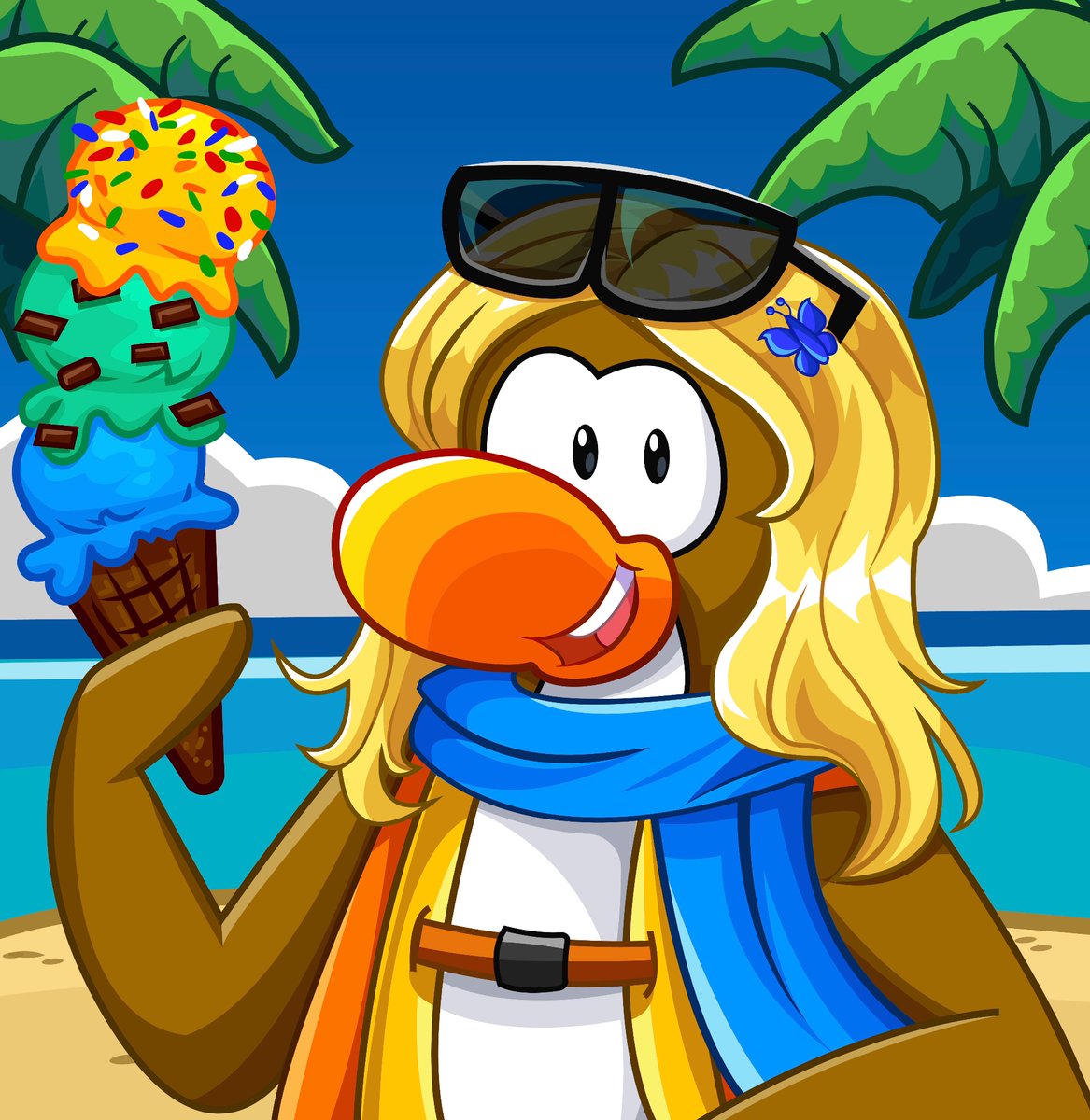 My latest drawing of my penguin in the club penguin art style! 🐧 🍦 #clubpenguin #newclubpenguin