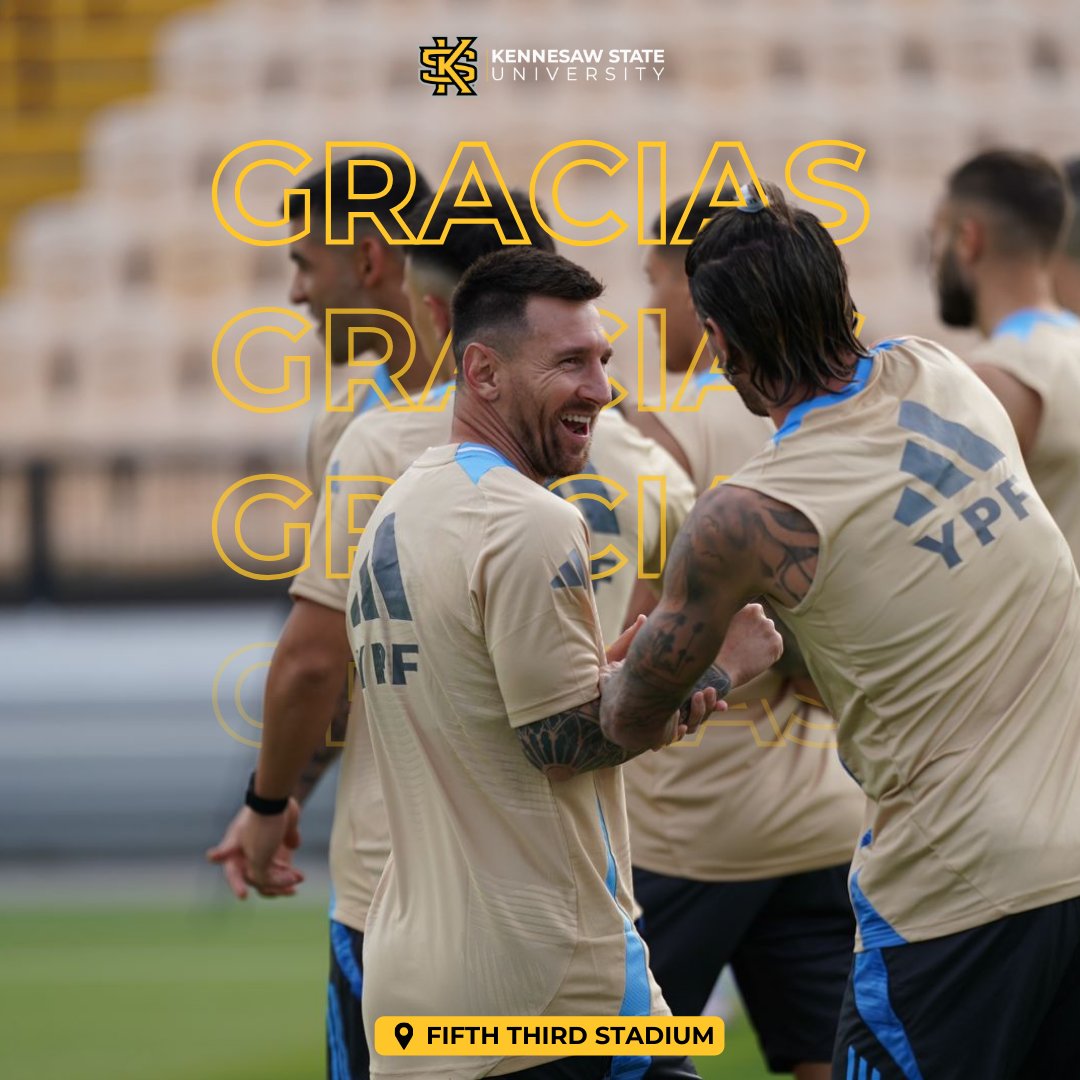 kennesawstate's tweet image. We are so grateful for the opportunity to have welcomed @AFASeleccionEN to KSU as they trained at Fifth Third Stadium in preparation for the CONMEBOL COPA America opening match. Congratulations on your big win, and best of luck during the remainder of the tournament!