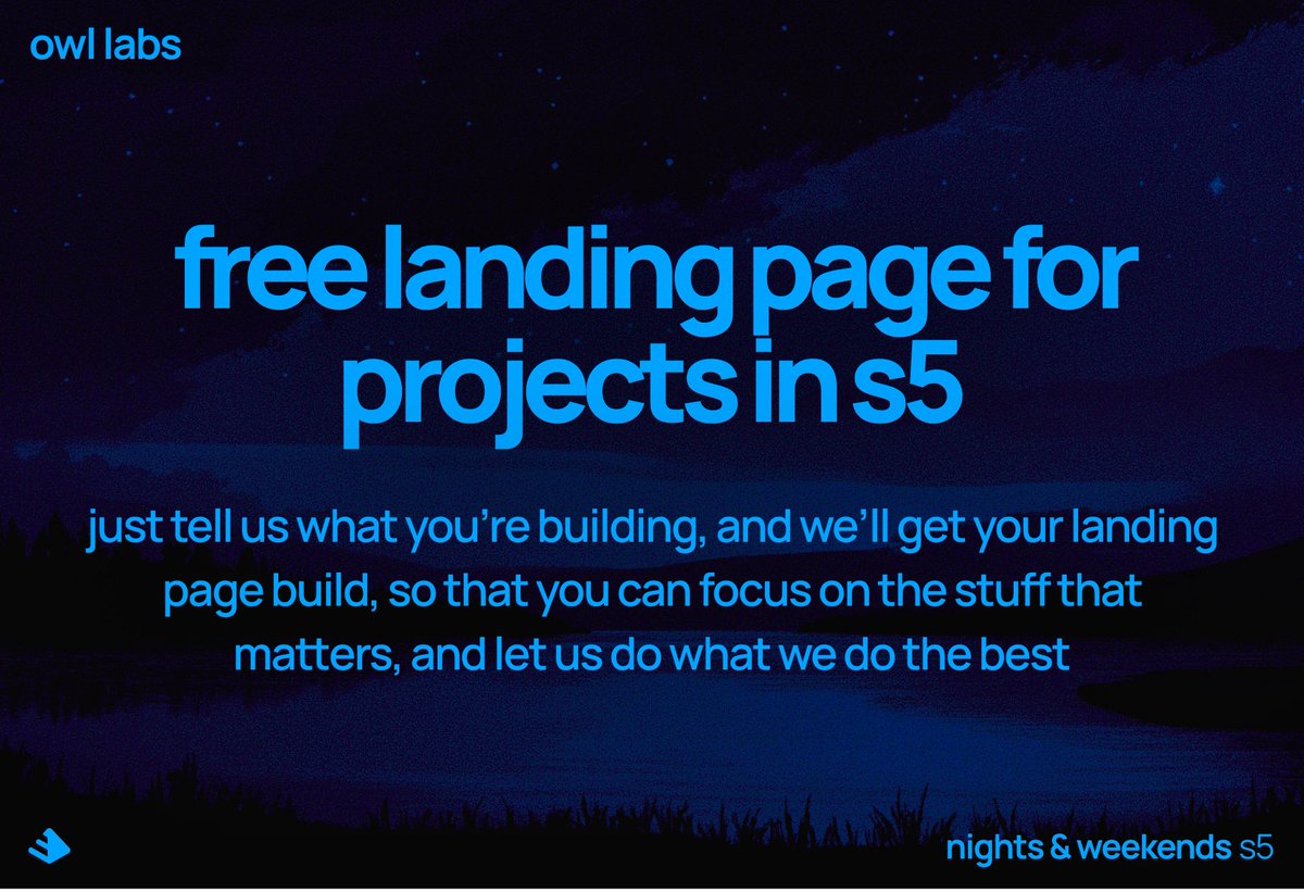 yep, 100% free. 

just hit me up with your ideas, we will take care of the rest. 

cc:  <a href="/_buildspace/">buildspace</a> <a href="/_nightsweekends/">nights & weekends</a> <a href="/FarzaTV/">Farza 🇵🇰🇺🇸</a>